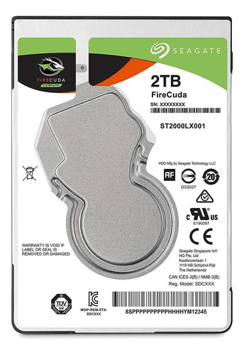 Disco Duro Híbrido Sshd Interno Seagate Firecuda St2000lx001 2tb