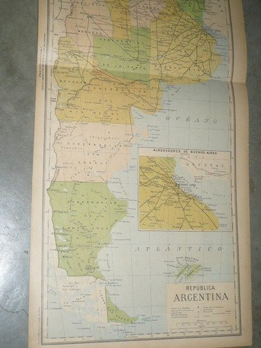 Mapa Antiguo De La Republica De Argentina
