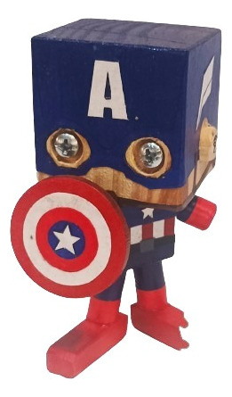 Muñecos De Personajes En Madera Capitán América