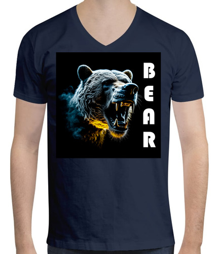 Playera Bear - Oso - Animales - Moda - Cuello V