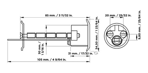 Imagen 3 de 8 de Cilindro Cisa Para Carros 60mm Con 2 Llaves