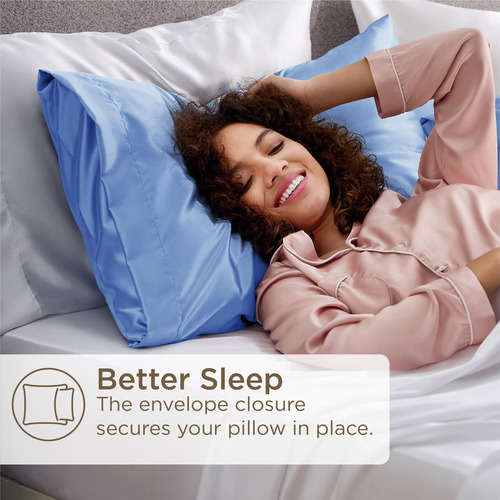 Juego De 2 Fundas De Cama Estándar Satinadas De 50 X 66 Cm,
