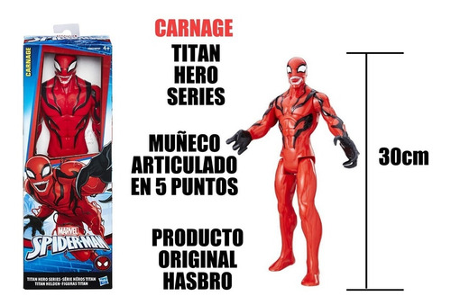 Spiderman Carnage 100% Hasbro 30 Cm Titan Hero Series