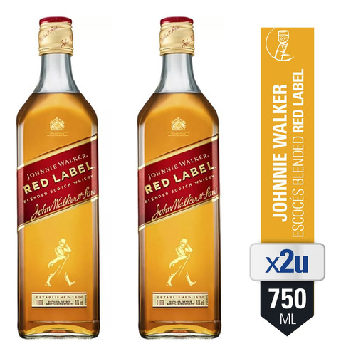 Combo Whiskey Johnnie Walker Red Label X2 Unidades