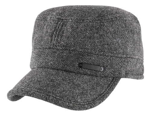Boina Gorro Mujer Visera Sombrero Estilo Gatsby Capitán Gris Oscuro Paño 20 Cm