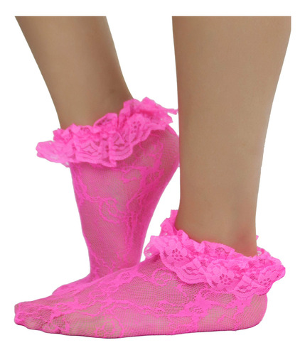 Tobillera Encaje Rosa