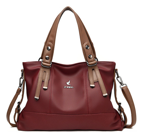 Bolsos De Mujer A La Moda Retro Para Mujer, Bolso De Hombro Color Claret