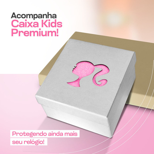 Relogio Digital Infantil Rosa + Oculos Proteção Uv + Caixa K