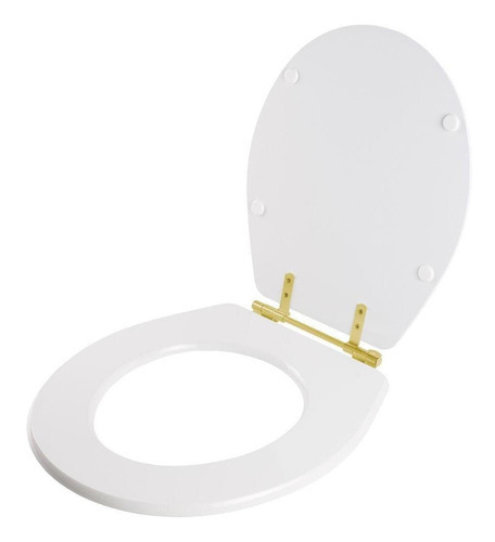Assento Sanitário Ritz Branco Vaso Deca Com Ferragem Dourada Cor Dourado