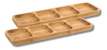 Comprar Kit X 2 Tablas De Copetin Madera Bambu Picada 4 Cavidades