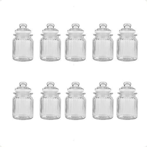 10 Carameleras Vidrio Souvenir Frascos Bomboneras Confite