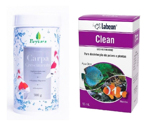 Kit Carpa Crescimento 300g Poytara + Clean Alcon 15ml