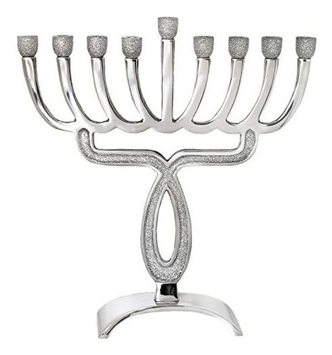 Ner Mitzvah Silver Candle Menorah - Se Adapta A Todas Las Ve