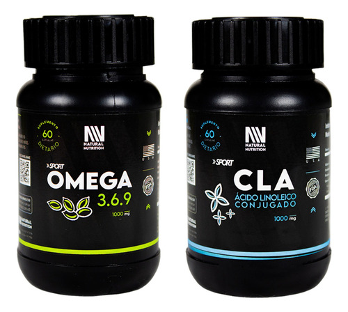 Natural Nutrition Kit Omega 369 + Cla Acido Linoleico 3c Sabor Omega 369 Y Cla