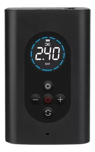 Bomba De Encher Rezzet Pneu Carro Bike Moto Portátil Digital Preto Cor Mini Calibrador Preto