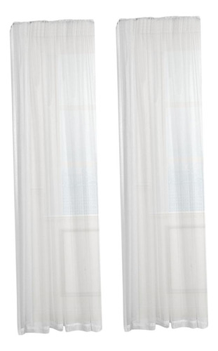 2 Piezas Blanca Sheers Rod Window Cortina Panel 39x79
