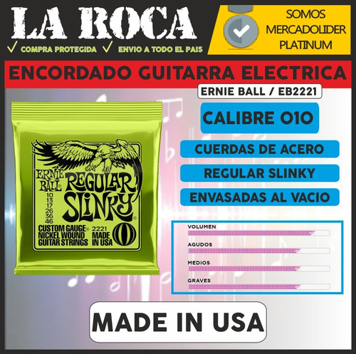 Imagen 3 de 10 de Encordado Cuerdas 010 Ernie Ball 2221 Guitarra Electica*