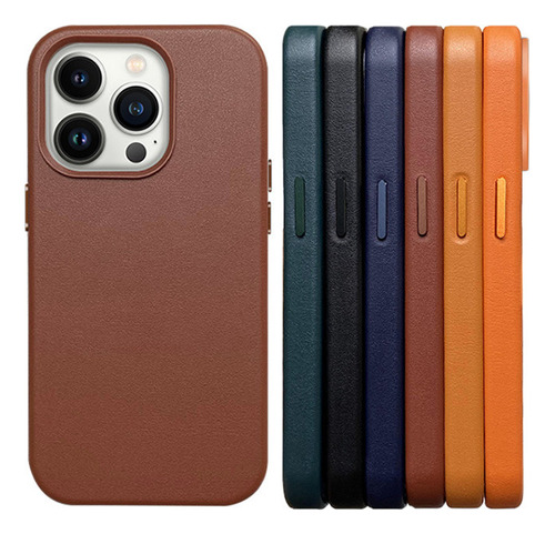 Leather Apple (cuero) Magsafe Case Para iPhone 14 Pro Max 