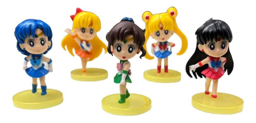 Figuras Sailor Moon Set 5 10 Cm Con Base