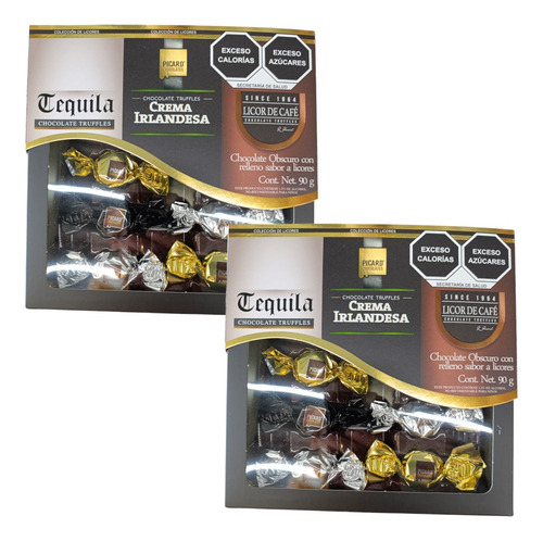 Chocolate Colección Licor 2p 90g C/u Tequila Irlandés Café E