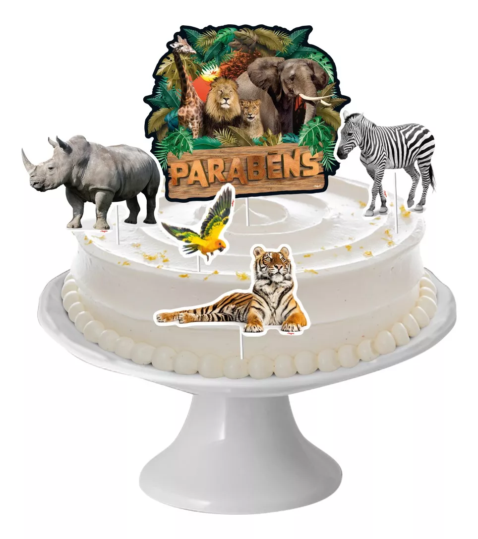 Primeira imagem para pesquisa de topo bolo safari