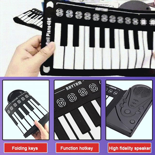 Piano Portátil Enrollable De Silicona Para Niños Y Principia