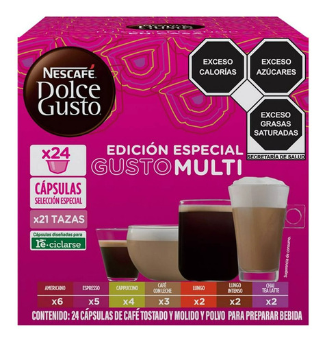 24 Cápsulas De Nescafé Dolce Gusto De Café Y Polvo