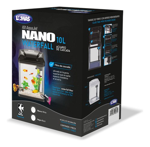 Kit Nano Acuario Con Luz Led 10 Lt Pecera Lomas