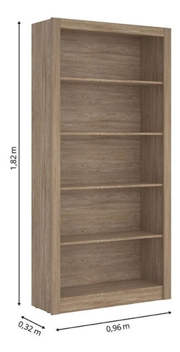 Librería de oficina con 4 estantes Presence, color marrón claro, multiusos
