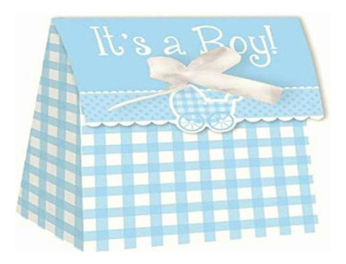 Creative Converting Baby Shower Boy Gingham 12 Unidades