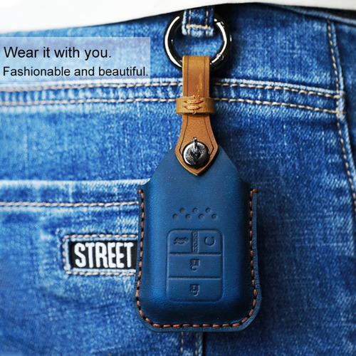 Funda Azul Para Llaves Honda, Versión Con Dos Llaves