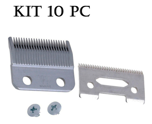 Kit10 Lâmina Wmark Taper Profissional Aço D16 Silver