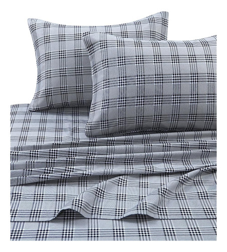 Tribeca Living Sava170sheetqu Savannah Plaid Multi Franela D