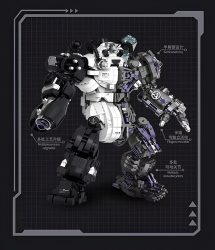 Bloques Armables Panda Robot De Construcción 1426 Piezas