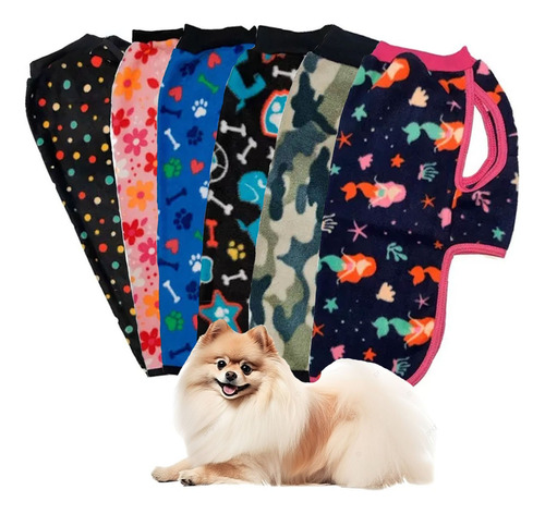 Set X 3 Ropa Abrigo Ponchos Polar Estampado Mascotas Talle 3 Varios