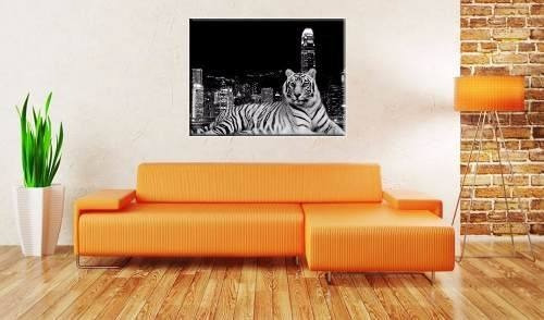 Cuadro 40x60cm Tigre Animales Ciudad City