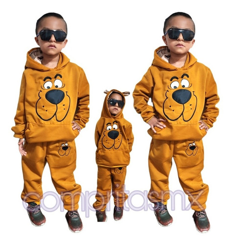 Conjunto Pants Y Sudadera Scooby Doo Perro Gorro Con Orejas