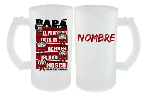 Tarro Glaseado 16 Oz Papá Día Del Padre Personalizado Mod41