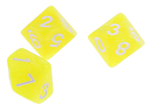 10 Unidades D10 Dados Poliédrico Para De S De Amarillo