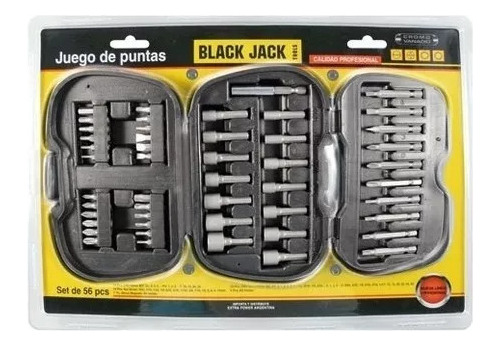 Juego De Puntas Surtidas Black Jack X 56 Con Organizador Plá