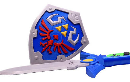 Espada Y Escudo Para Joycon Legend Of Zelda Skyward Sword