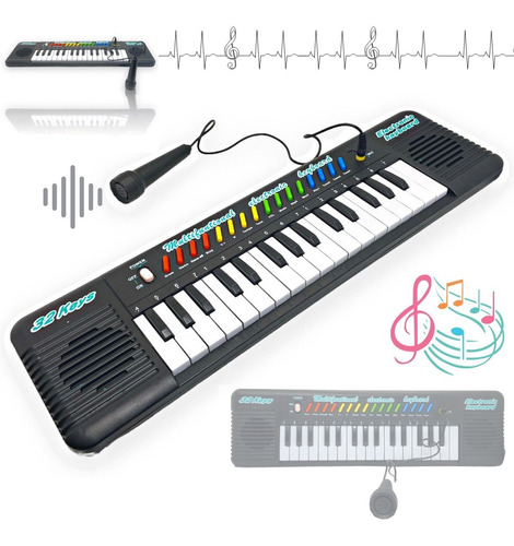 Teclado/piano Musical Infantil P/ Crianças Com Microfone 