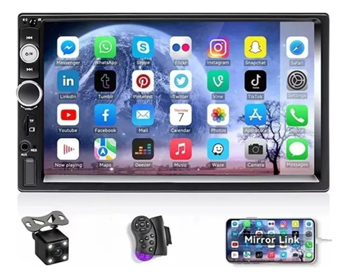 Radio Auto 2 Din Mirror Link+camara Retroceso+comando