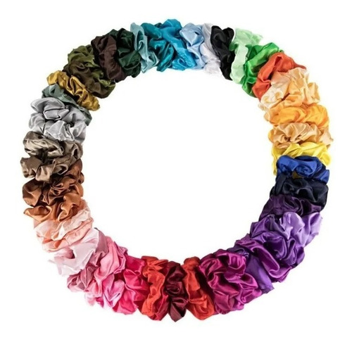 Bandas Elásticas De Satén Para Cabello, 24 Colores