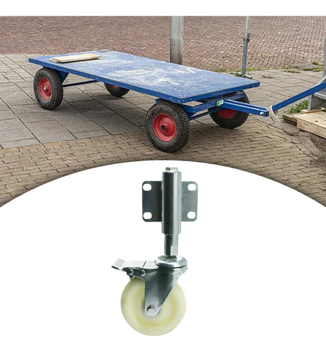 Rueda De Nailon Para Puerta De 3 Pulgadas Con Soporte De