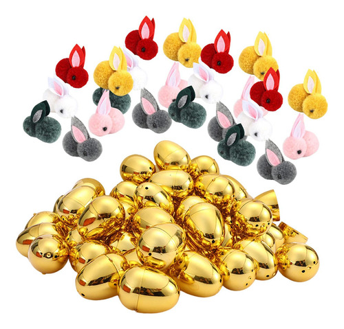 Cestas De Huevos De Pascua Dorados Para Rellenar, 24 Piezas