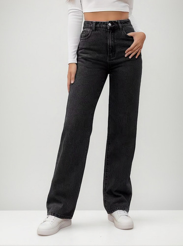 Pantalones Rectos De Moda De Mezclilla Para Mujer