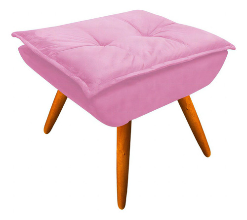 Poltrona Opala Com Puff Opala Suede - D'rossi Cor Rosa bebê