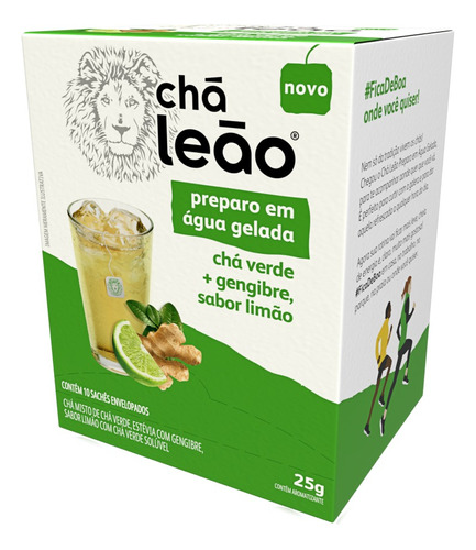 Chá Leão Água Gelada - Chá Verde Gengibre E Limão 10 S L 