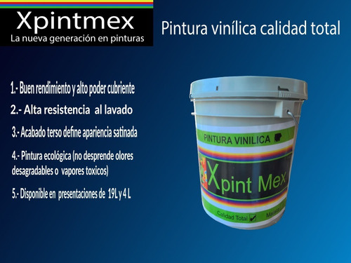 Imagen 2 de 5 de Galón 4l Pintura Vinílica Calidad Total